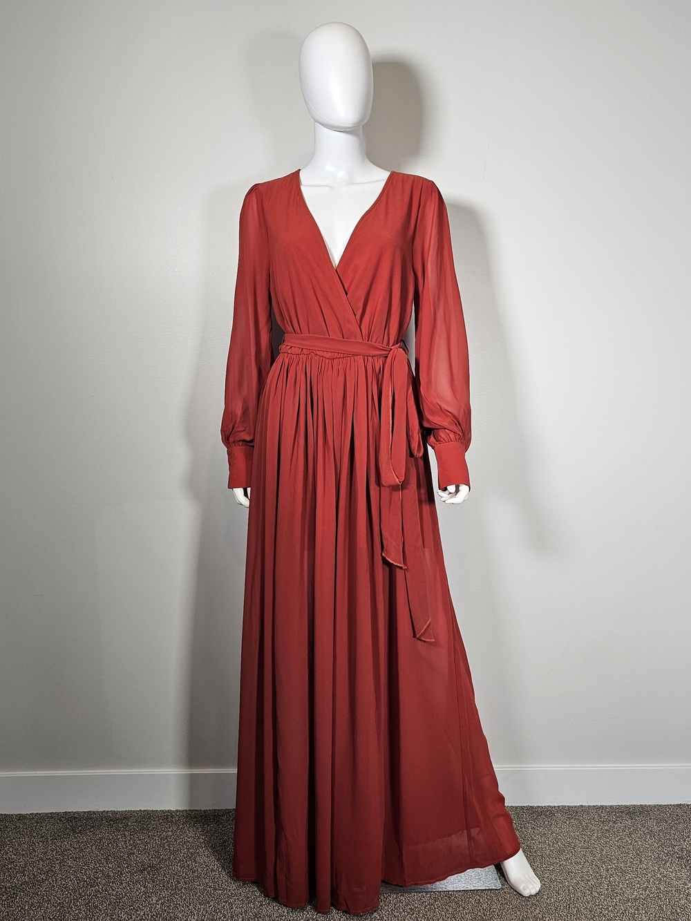 Baltic Born NWT Rust Red Orange Celine Maxi Dress Sz L